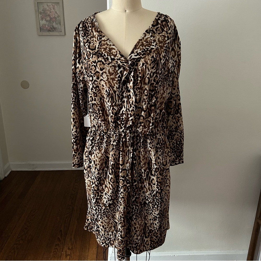 Y2K Merona Animal Print Long Sleeved Dress